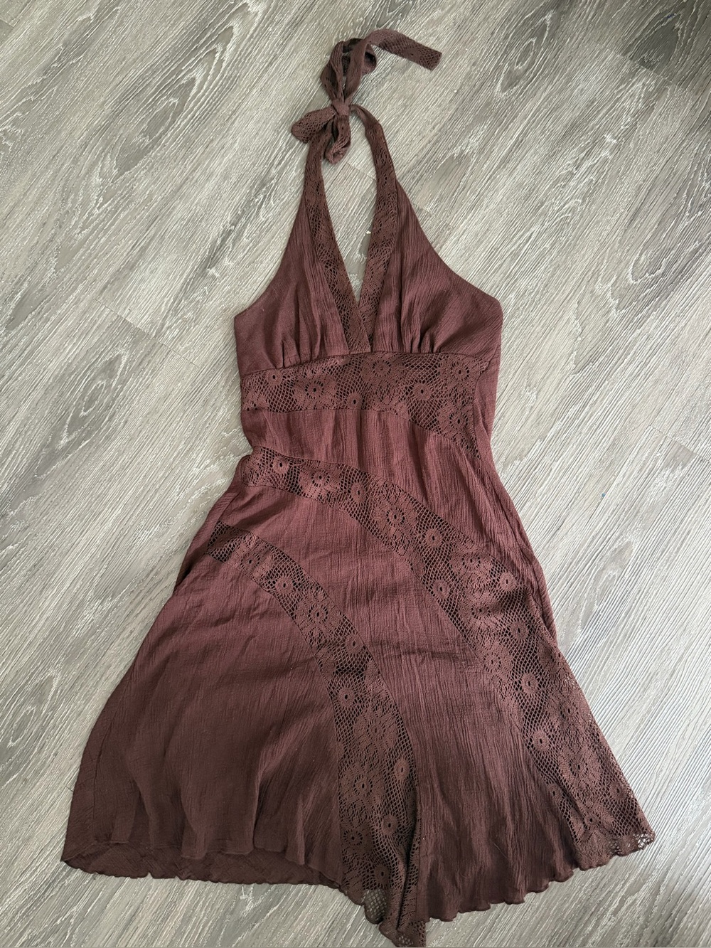 Vintage la belle brown halter sundress